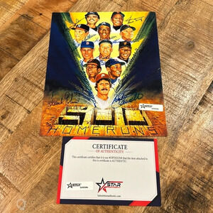 500 home run Signed litho Mantle Willie mays​